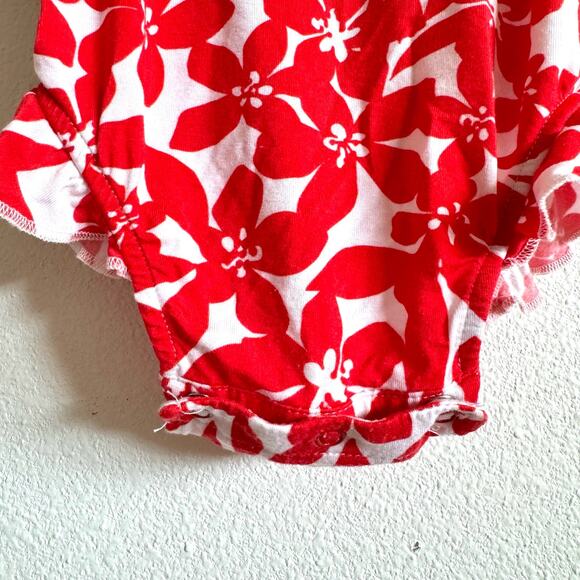 Posh Peanut x LOFT Red Floral Ruffled Strap Bubble Romper 18-24 months - Picture 4 of 6